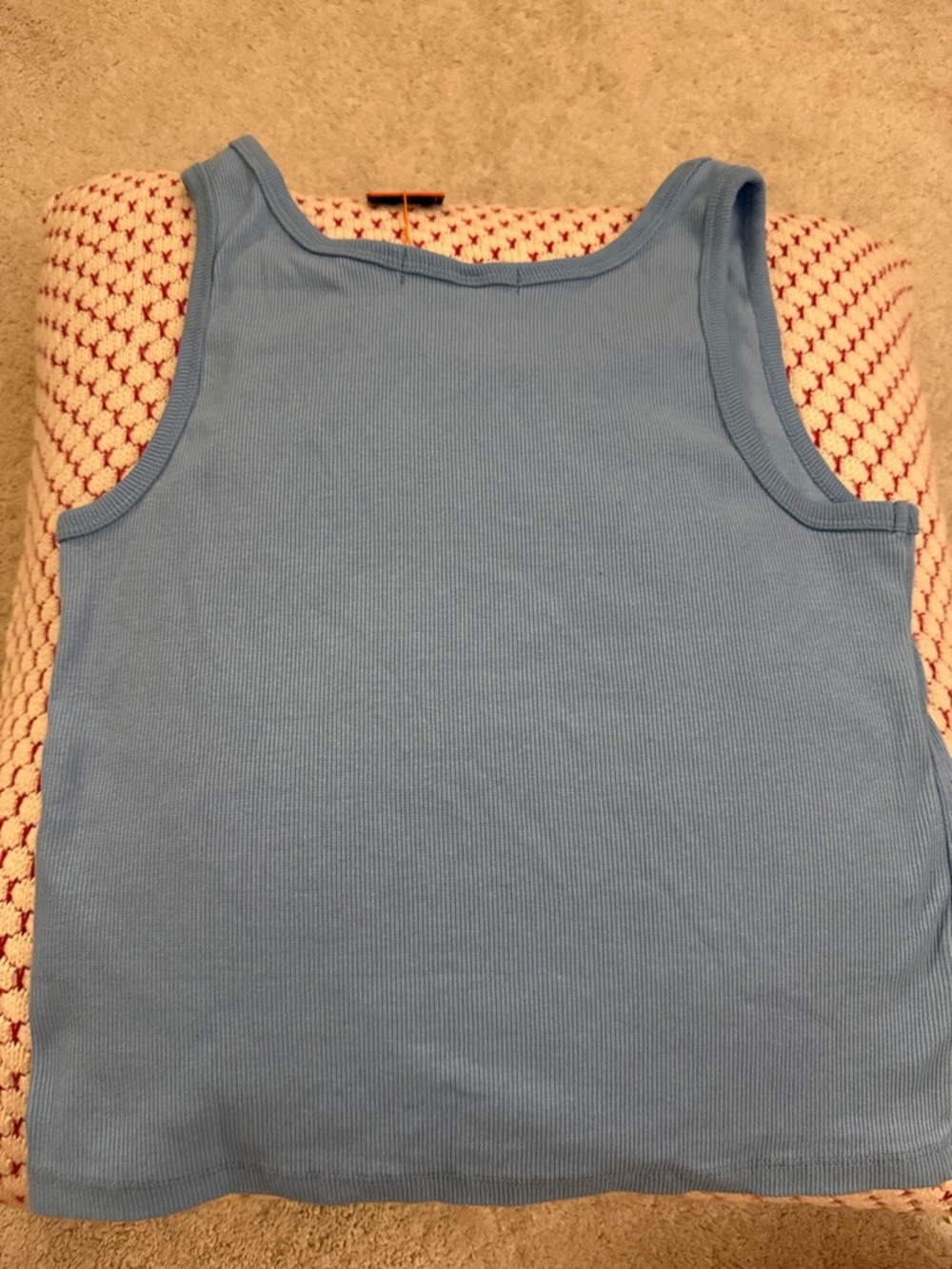 Von Dutch Sky Blue Ribbed Logo Tank - Picture 2 of 6